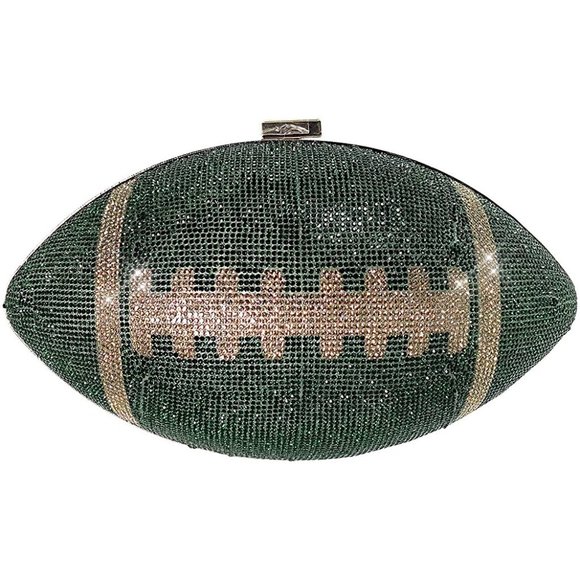 NWT Sparkling Bling Swarovski Crystal Football Clutch Purse Bag Super Bo… - Picture 13 of 17